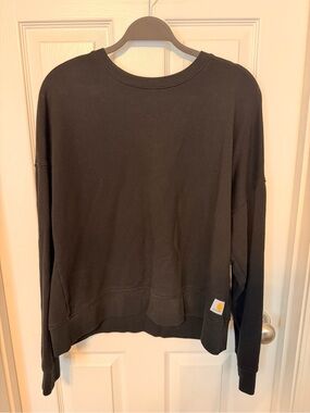 Carhartt Women's Black Crewneck Pullover with Logo Patch